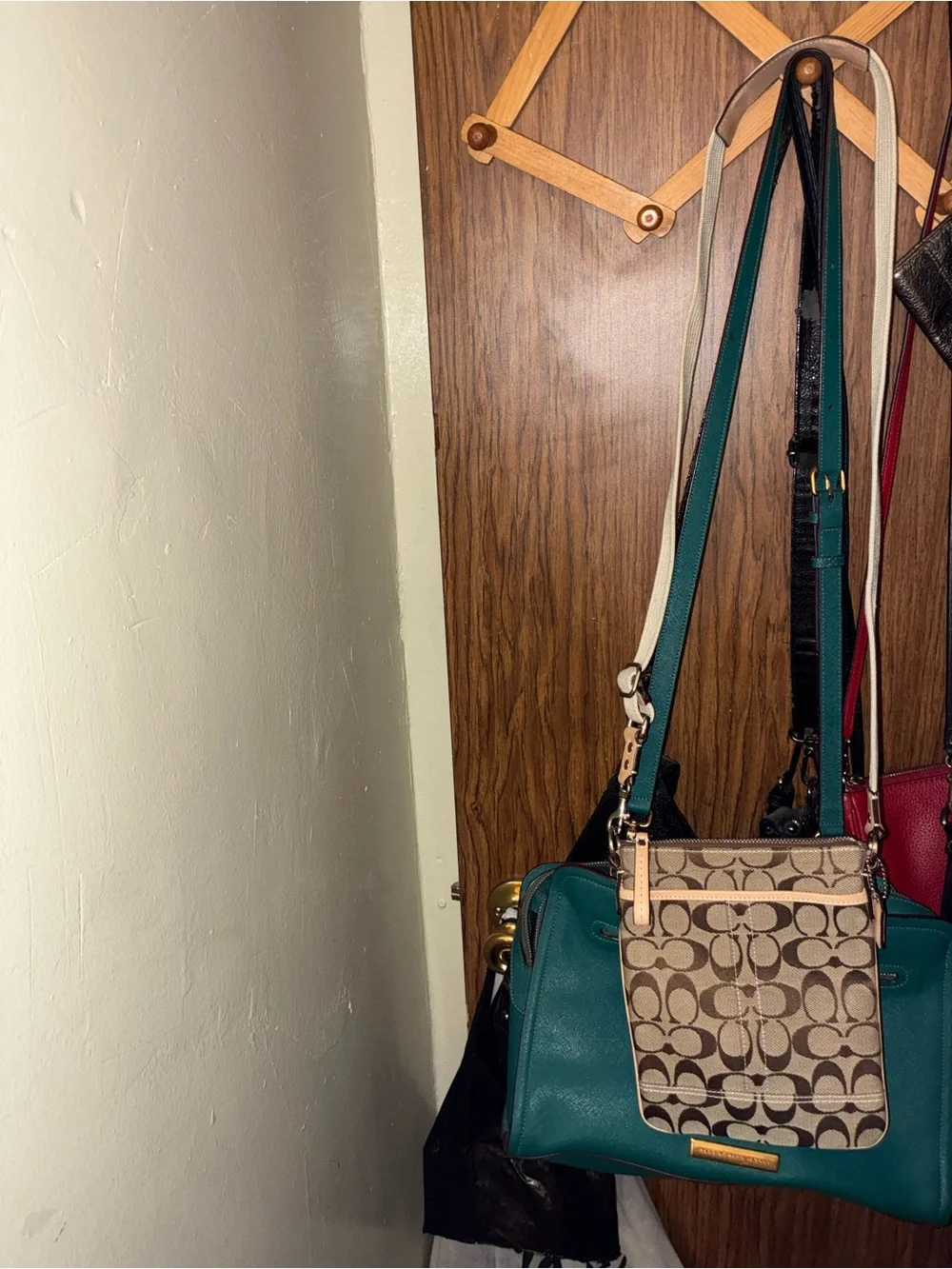 Coach Brown Signature Crossbody with Tan Trim